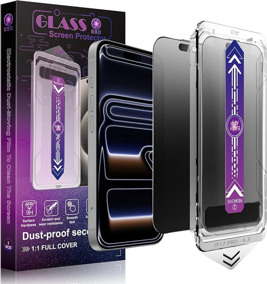 Matte Privacy Screen Protector for iPhone 17 Pro 6.3-Inch, Auto Dust Removal by Unknown