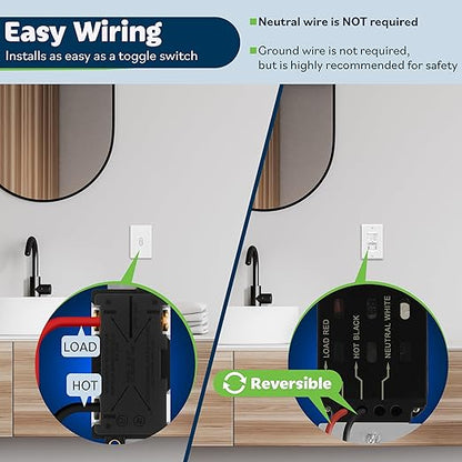 TOPGREENER Occupancy/Vacancy PIR Motion Sensor Light Switch, Learning Function - Image 5