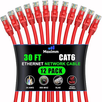 Maximm Cat 6 Ethernet Cable 30 ft by MaximmCable