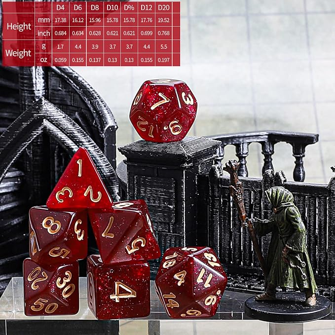 CiaraQ DND dice Set 10x7 Polyhedral Dice - Image 4