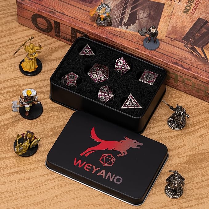 Metal DND Dice Set, Polyhedral Metallic Dice - Image 6