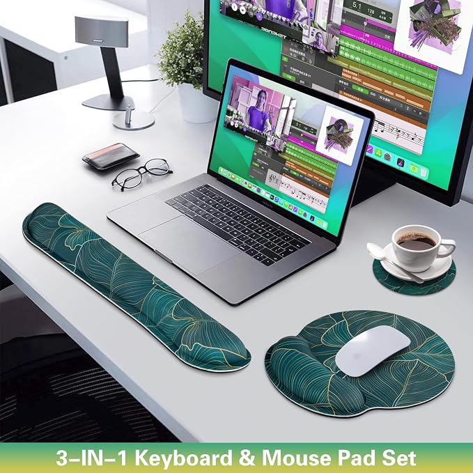 Mouse Pad with Wrist Rest Set, 3-in-1 Wrist Support Mousepad Set, Gaming Mat - Image 2