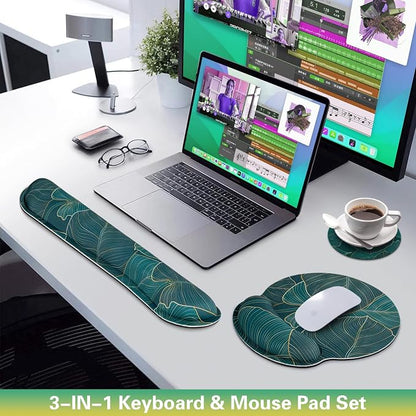 Mouse Pad with Wrist Rest Set, 3-in-1 Wrist Support Mousepad Set, Gaming Mat - Image 2
