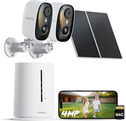 COOAU 4MP Security Cameras Wireless Outdoor Included 64GB Memory Card, No by COOAU
