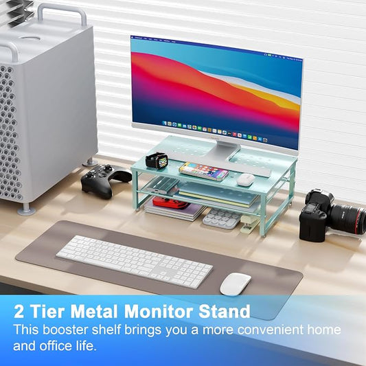 gianotter 2-Tier Metal Monitor Stand Riser, Desk Organizer - Image 2