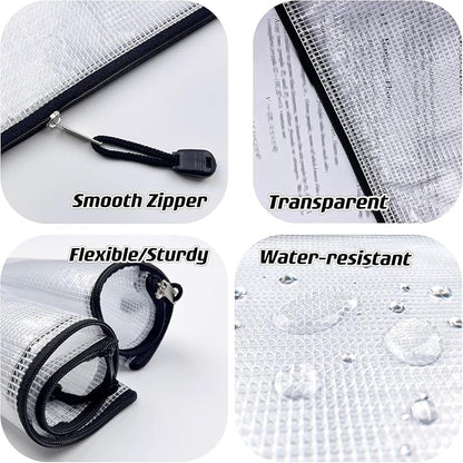 Oaimyy-5 x 7-20 Pcs-Plastic Mesh Zipper Pouch Document Folders Bag Zip File Bags - Image 4
