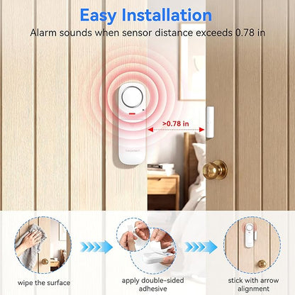 TECKNET Door Alarms When Opened, 2.4G WiFi Smart Door Sensor Alarm & Chime - Image 5
