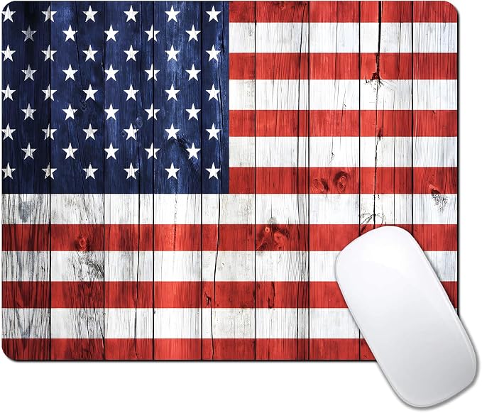 American Flag Wood Custom Mouse Pad by IMAYONDIA