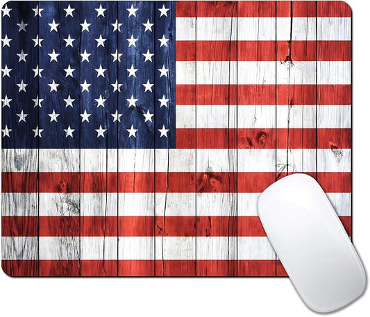 American Flag Wood Custom Mouse Pad by IMAYONDIA