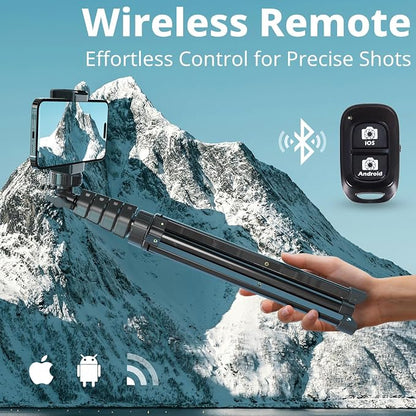 UBeesize 62" Phone Tripod & Selfie Stick, Camera Tripods Stand - Image 4