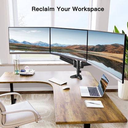 HUANUO Triple Monitor Mount for 17 to 32 inch Screens, Gas Springs Adjustment - Image 6
