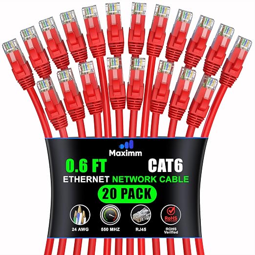 Maximm Cat 6 Ethernet Cable 0.6 ft by MaximmCable