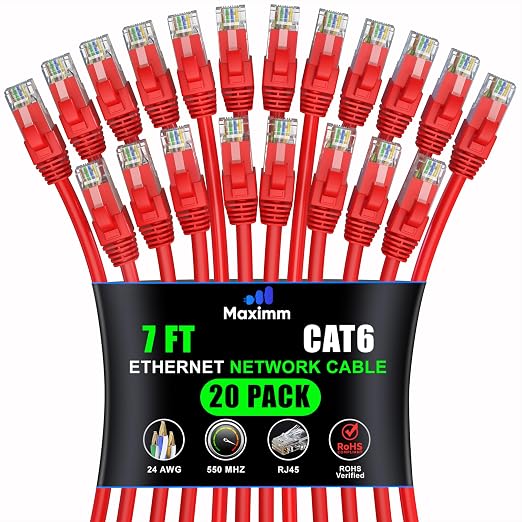 Maximm Cat 6 Ethernet Cable 7 ft by MaximmCable