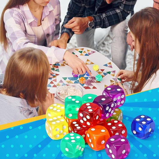 18 Pcs Casino Theme Party Dice Large Opaque Jumbo Acrylic D6 Dice - Image 2