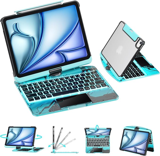 GUSGU Transparent Case with Wireless Keyboard only by GUSGU