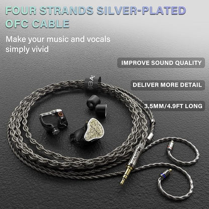 BASN Bmaster5 in Ear Monitors, 1DLC Diaphragm+4BA 5 Drivers IEM Earphones - Image 4