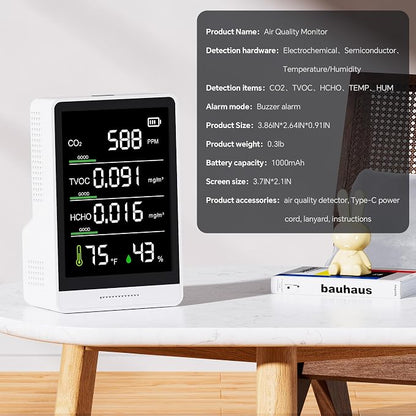 5-in-1 Professional Indoor Air Quality Monitor Indoor Portable CO2 Monitor | - Image 7