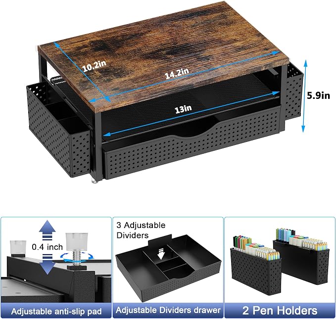 Desk Organizer and Accessories, Computer Monitor Stand Riser - Image 6