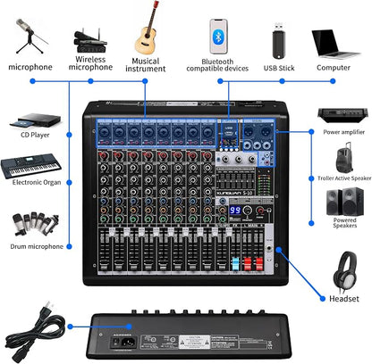 S-10 Audio Mixer 10 channel 8 channel Professional DJ Mixing Console - Image 8