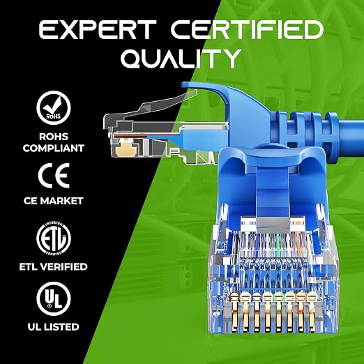 GEARit Cat 6 Ethernet Patch Cable 0.5 ft Blue - Image 7