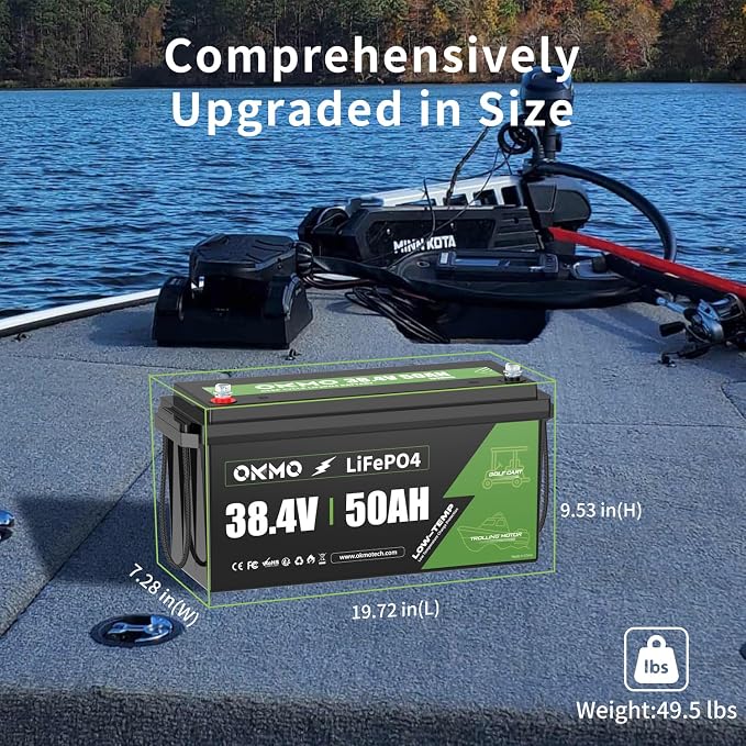 OKMO 36V 50Ah Trolling Motor LiFePO4 Lithium Battery - Image 3