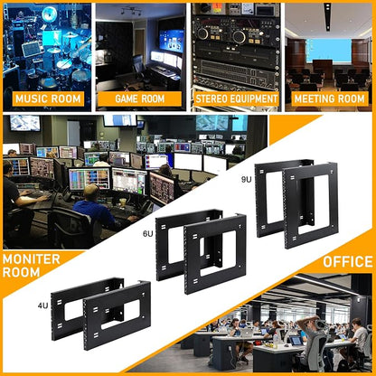 RIVECO 4U Open Frame Rack Wall Mount & Desktop Mount, No Assembly Required - Image 5