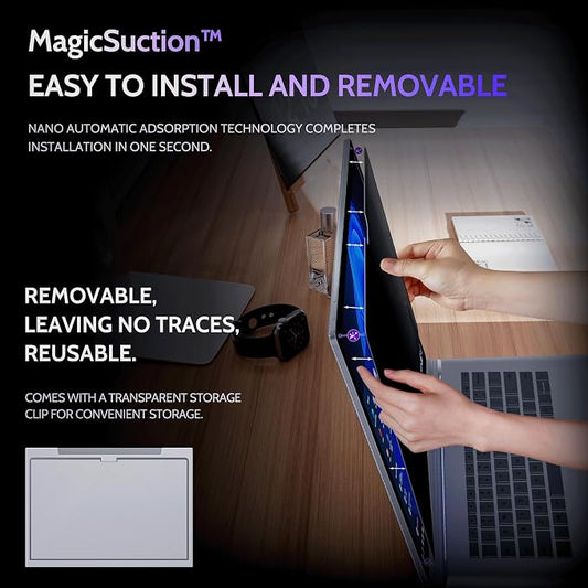Privacy Screen for 13.5 Inch Surface Book 3/2/1, MagicSuction™ Removable Anti - Image 2