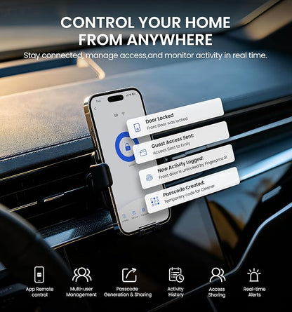 Veise VE012W-H WiFi Smart Front Door Lock Set, Built-in WiFi, App Remote & - Image 8