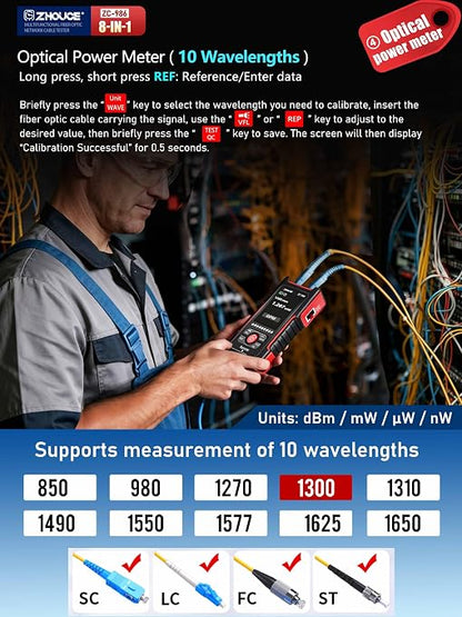 Network Cable Tester with Optical Power Meter, Ethernet Cable Tester Test - Image 6