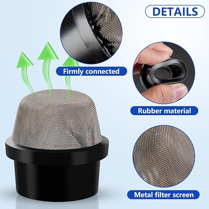 DECOHS 2 Pcs 190106Z Air Bleeder Screen Cap- Stainless Steel Screen Filter Cap - Image 3