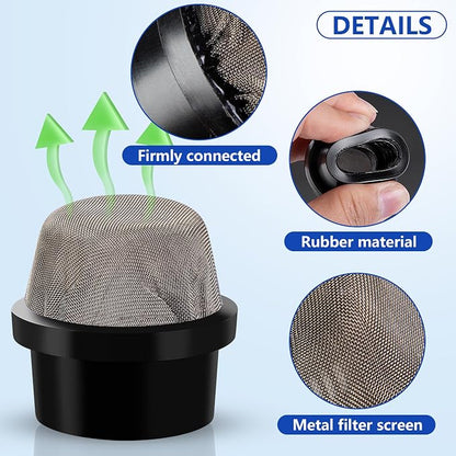 DECOHS 4 Pcs 190106Z Air Bleeder Screen Cap- Stainless Steel Screen Filter Cap - Image 3