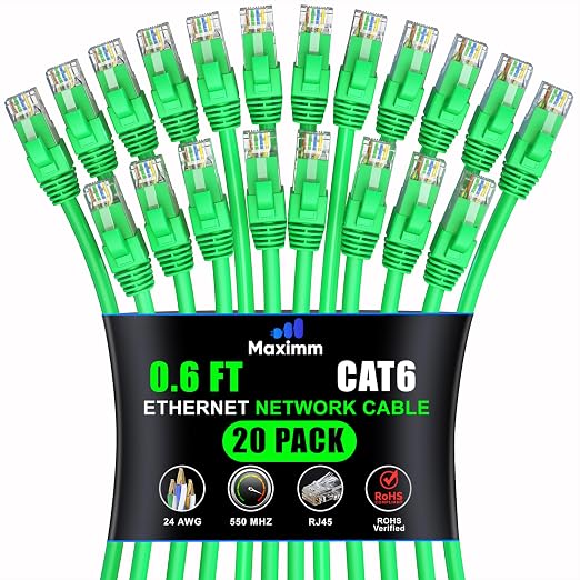 Maximm Cat 6 Ethernet Cable 0.6 ft by MaximmCable