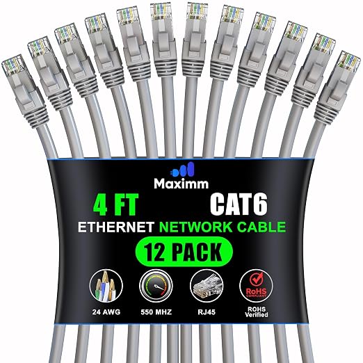 Maximm Cat 6 Ethernet Cable - 4 ft by MaximmCable