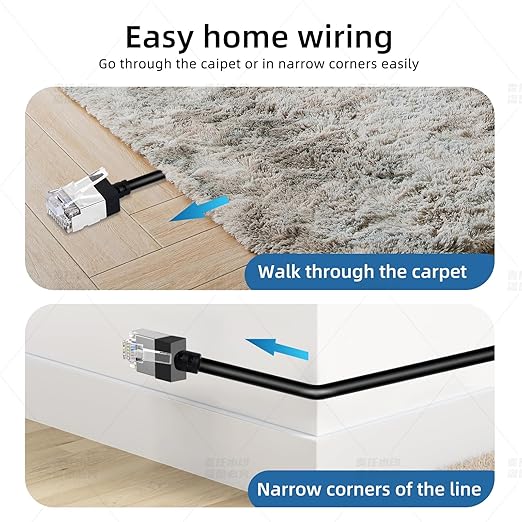 Ultra Slim Cat 6 Ethernet Cable 15 Feet, Flexible Rj45 Cat 6a LAN Cord - Image 4
