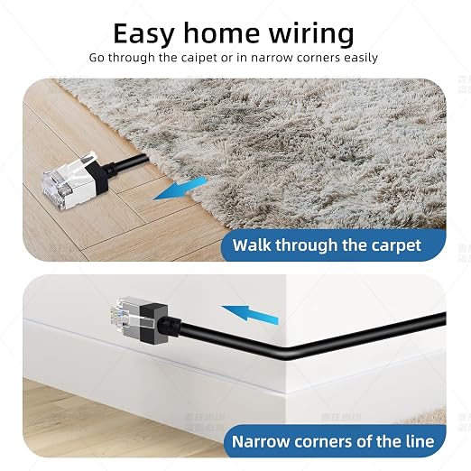 Ultra Thin Cat 6A Ethernet Cable 3.3 Feet 2Pack, Flexible & Slim Rj45 Cat6a LAN - Image 4