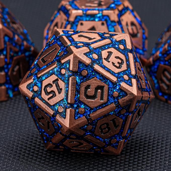 DND Metal Dice Set, Polyhedral Dice Set by Unknown