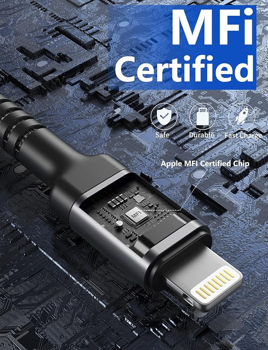 Lightning Cable 3ft 2Pack, iPhone Charger Cable Nylon Braided Charging Cord - Image 2