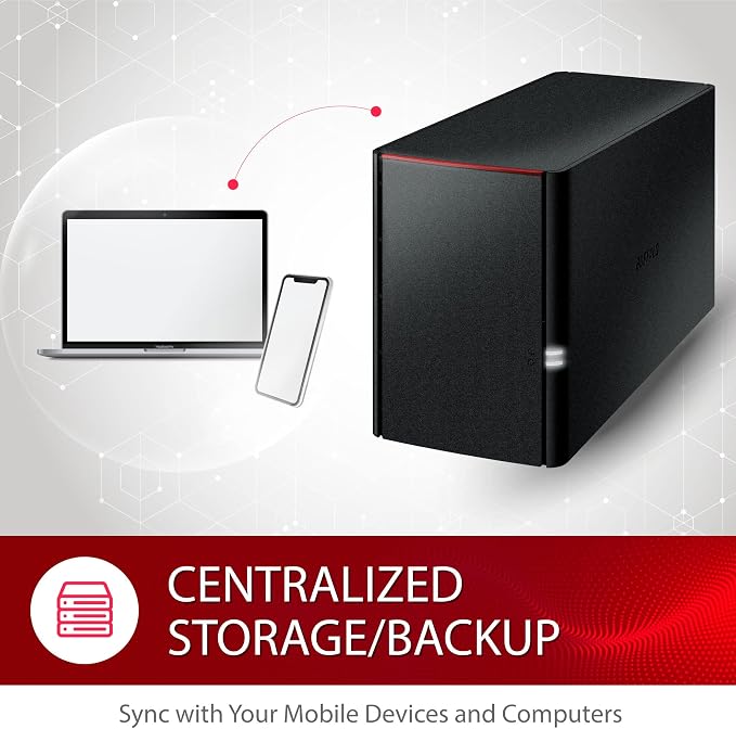 BUFFALO LinkStation SoHo 220 2-Bay Personal Cloud Office NAS 8TB - Image 5