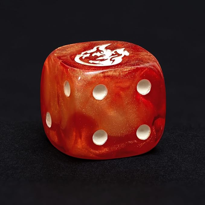 Fireball D6 Dice Set – 10 x 16mm Red & Orange Pearl Dice - Image 3