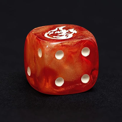 Fireball D6 Dice Set – 10 x 16mm Red & Orange Pearl Dice - Image 3