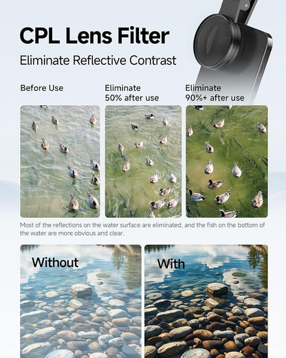 32X Macro Lens Kit for iPhone, 3 in 1 Phone Camera Lens Kit, 52MM CPL Lens - Image 5