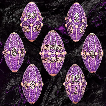 ARUOHHA DND Metal Dice Copper Purple Dragon Egg Dice - Image 2