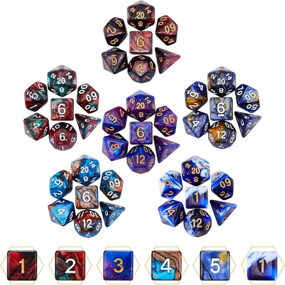 DND Dice Set, 20 X 7 Polyhedral Dice Two-Color - Image 2