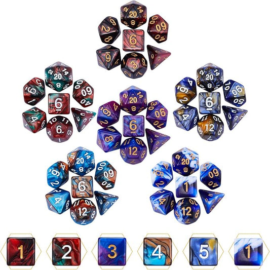 DND Dice Set, 20 X 7 Polyhedral Dice Two-Color - Image 2