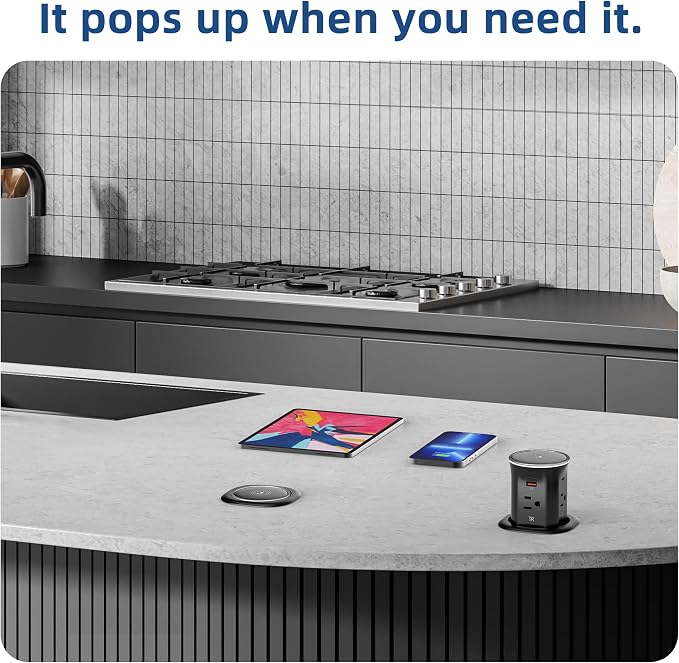 Jgstkcity Pop Up Outlet for Countertop 3.15-inch Desk Wire Hole Insert - Image 2