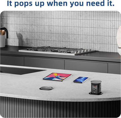 Jgstkcity Pop Up Outlet for Countertop 3.15-inch Desk Wire Hole Insert - Image 2