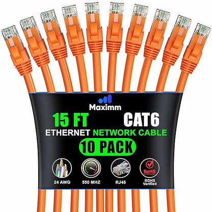 Maximm Cat 6 Ethernet Cable 15 ft by MaximmCable