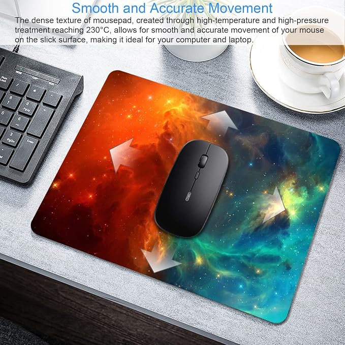 Galaxy Mouse pad, Non-Slip Washable Small Mouse mat 9.5 X 7.9 inch - Image 3