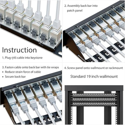 iwillink 10Gbps Cat7 Patch Panel 24 Port, RJ45 Through Coupler 1U Shielded - Image 6