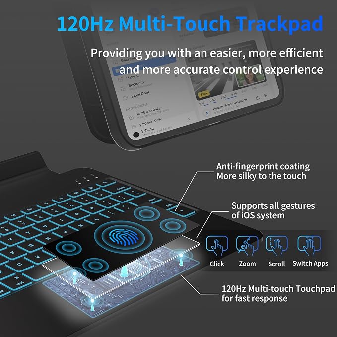 Keyboard Case for iPad 10th Generation and iPad 11th, Magnetic Detachable - Image 6